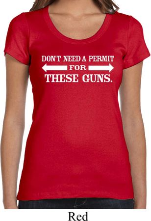 Guns Permit Ladies Scoop Neck Shirt