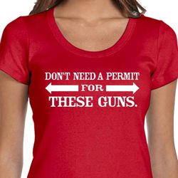 Guns Permit Ladies Scoop Neck Shirt Guns Permit Ladies Scoop Neck Shirt