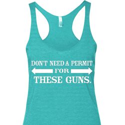 Guns Permit Ladies Tri Blend Racerback Tank Top Guns Permit Ladies Tri Blend Racerback Tank Top