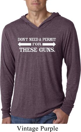 Guns Permit Lightweight Hooded Shirt