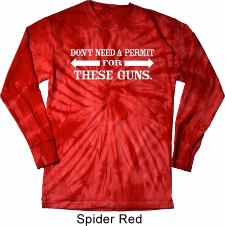 Guns Permit Long Sleeve Tie Dye Shirt