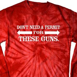 Guns Permit Long Sleeve Tie Dye Shirt Guns Permit Long Sleeve Tie Dye Shirt