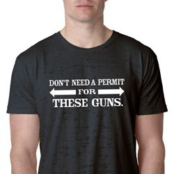 Guns Permit Mens Burnout Shirt Guns Permit Mens Burnout Shirt