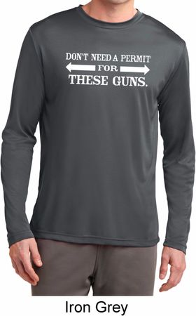 Guns Permit Mens Dry Wicking Long Sleeve Shirt