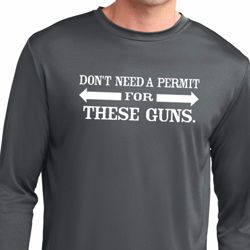 Guns Permit Mens Dry Wicking Long Sleeve Shirt Guns Permit Mens Dry Wicking Long Sleeve Shirt