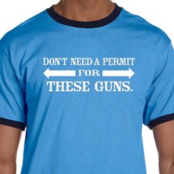 Guns Permit Mens Ringer Shirt Guns Permit Mens Ringer Shirt