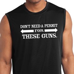 Guns Permit Mens Sleeveless Moisture Wicking Shirt Guns Permit Mens Sleeveless Moisture Wicking Shirt