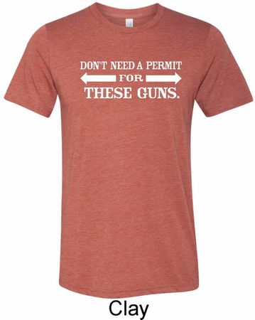 Guns Permit Mens Tri Blend Crewneck Shirt