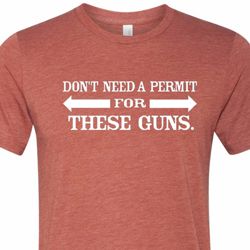 Guns Permit Mens Tri Blend Crewneck Shirt Guns Permit Mens Tri Blend Crewneck Shirt