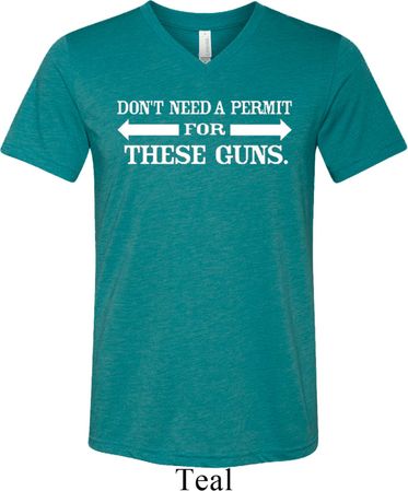 Guns Permit Mens Tri Blend V-neck Shirt