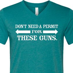 Guns Permit Mens Tri Blend V-neck Shirt Guns Permit Mens Tri Blend V-neck Shirt
