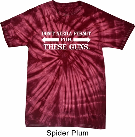 Guns Permit Spider Tie Dye Shirt