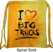 Gym Bag I Love Big Trucks Tie Dye Bag