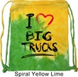 Gym Bag I Love Big Trucks Tie Dye Bag