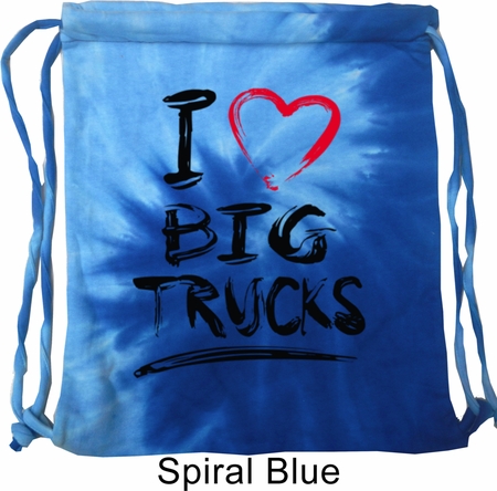 Gym Bag I Love Big Trucks Tie Dye Bag