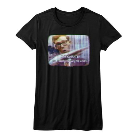 Hai Karate Shirt Juniors Vintage TV Black T-Shirt