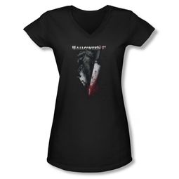 Halloween II Shirt Juniors V Neck Cold Gaze Black Tee T-Shirt Halloween II Shirt Juniors V Neck Cold Gaze Black Tee T-Shirt