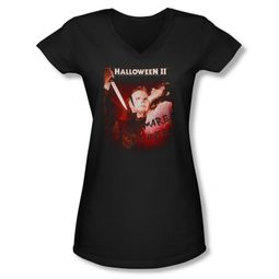 Halloween II Shirt Juniors V Neck Nightmare Black Tee T-Shirt Halloween II Shirt Juniors V Neck Nightmare Black Tee T-Shirt