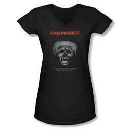 Halloween II Shirt Juniors V Neck Pumpkin Poster Black Tee T-Shirt Halloween II Shirt Juniors V Neck Pumpkin Poster Black Tee T-Shirt