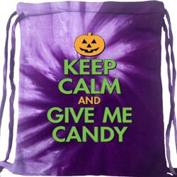 Halloween Bag Keep Calm and Give Me Candy Tie Dye Bag
