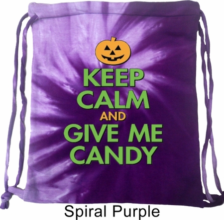 Halloween Bag Keep Calm and Give Me Candy Tie Dye Bag
