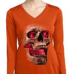 Halloween Cobra Skull Ladies Dry Wicking Long Sleeve Shirt