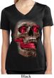 Halloween Cobra Skull Ladies Moisture Wicking V-neck Shirt