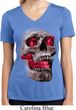 Halloween Cobra Skull Ladies Moisture Wicking V-neck Shirt