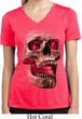 Halloween Cobra Skull Ladies Moisture Wicking V-neck Shirt