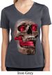 Halloween Cobra Skull Ladies Moisture Wicking V-neck Shirt