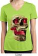 Halloween Cobra Skull Ladies Moisture Wicking V-neck Shirt
