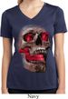 Halloween Cobra Skull Ladies Moisture Wicking V-neck Shirt