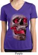 Halloween Cobra Skull Ladies Moisture Wicking V-neck Shirt