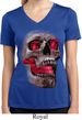 Halloween Cobra Skull Ladies Moisture Wicking V-neck Shirt