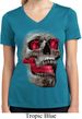 Halloween Cobra Skull Ladies Moisture Wicking V-neck Shirt