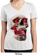 Halloween Cobra Skull Ladies Moisture Wicking V-neck Shirt