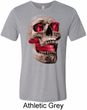 Halloween Cobra Skull Mens Tri Blend Crewneck Shirt
