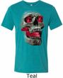 Halloween Cobra Skull Mens Tri Blend Crewneck Shirt