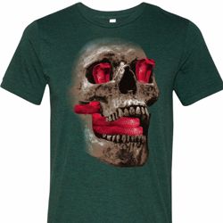 Halloween Cobra Skull Mens Tri Blend Crewneck Shirt Halloween Cobra Skull Mens Tri Blend Crewneck Shirt