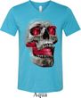 Halloween Cobra Skull Mens Tri Blend V-neck Shirt