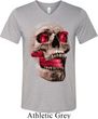 Halloween Cobra Skull Mens Tri Blend V-neck Shirt