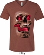Halloween Cobra Skull Mens Tri Blend V-neck Shirt