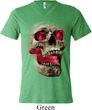 Halloween Cobra Skull Mens Tri Blend V-neck Shirt