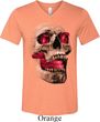 Halloween Cobra Skull Mens Tri Blend V-neck Shirt