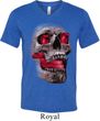 Halloween Cobra Skull Mens Tri Blend V-neck Shirt