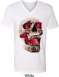 Halloween Cobra Skull Mens V-Neck Shirt