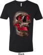Halloween Cobra Skull Mens V-Neck Shirt