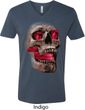 Halloween Cobra Skull Mens V-Neck Shirt