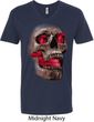 Halloween Cobra Skull Mens V-Neck Shirt