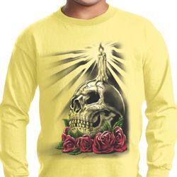 Halloween Day of the Dead Candle Skull Kids Long Sleeve Shirt